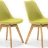 Lot De 2 Chaises Klara Vert Tapissées En Cuir Synthétique Avec Pieds Bois