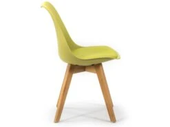 Lot De 2 Chaises Klara Vert Tapissées En Cuir Synthétique Avec Pieds Bois -Mobilier De Restaurant chaise 9180421