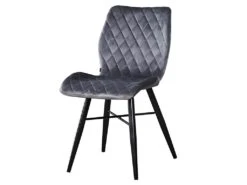 Chaise Dom Tissu Croisillons Gris - Gris