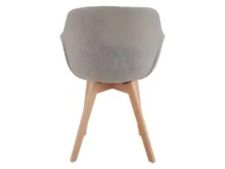 STEFFY - Chaise Scandinave Tissu Lin Pied Hêtre (x4) -Mobilier De Restaurant chaise 9182109