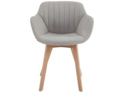 STEFFY - Chaise Scandinave Tissu Lin Pied Hêtre (x4) -Mobilier De Restaurant chaise 9182113