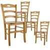 SUZY - Lot De 4 Chaises Teinté Chêne Et Assises En Bois