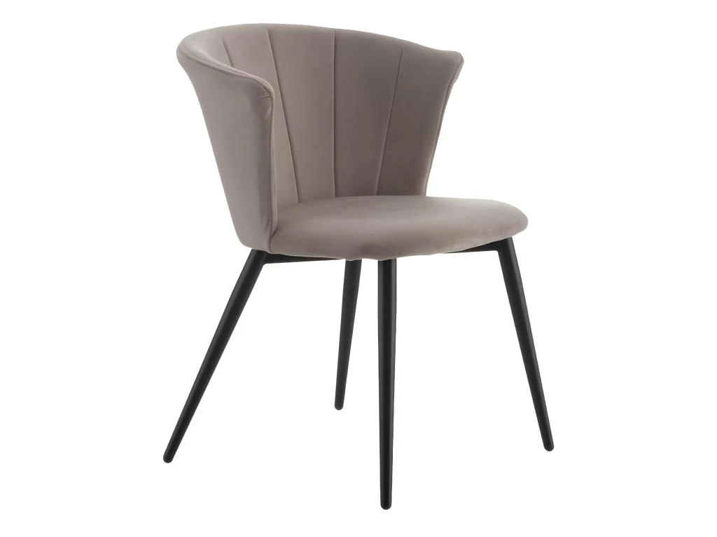 KOLYE - Lot De 2 Chaises Velours Gris Et Pieds Métal 3 KOLYE - Lot De 2 Chaises Velours Gris Et Pieds Métal – Image 3