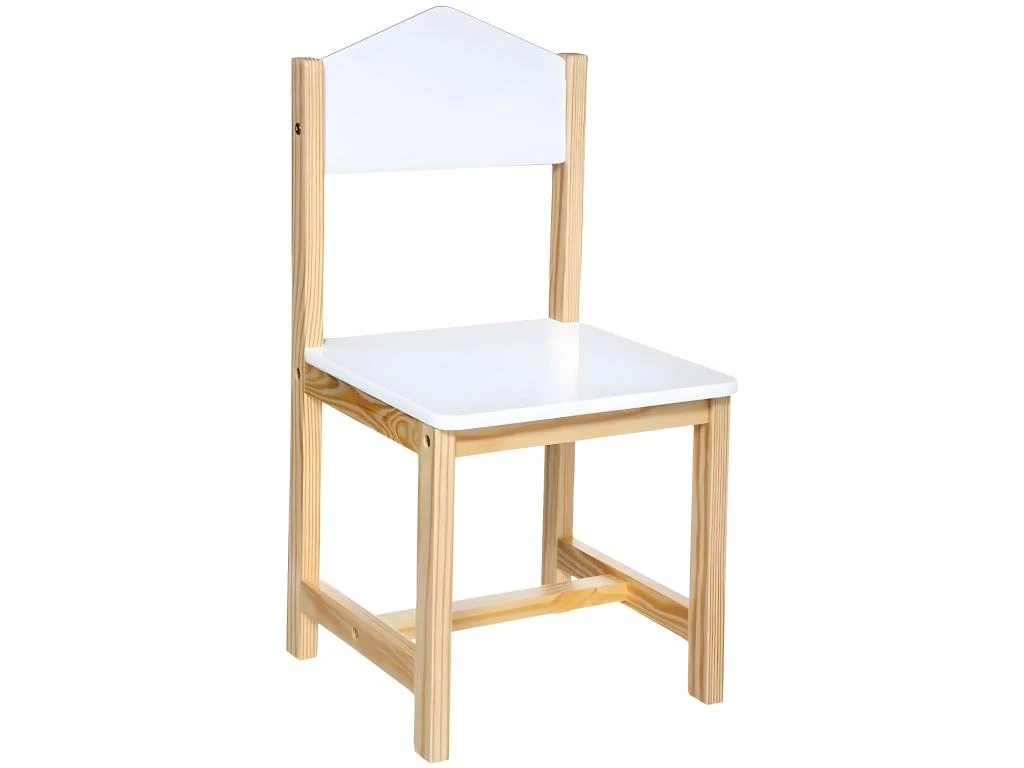 Chaise Enfant Coloris Blanc/naturel - L. 28,5 X P. 29 X H. 59 Cm 1 Chaise Enfant Coloris Blanc/naturel - L. 28,5 X P. 29 X H. 59 Cm