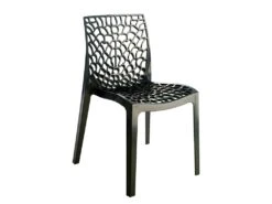 Lot 4 Chaises Ajourées Empilables Noires - GRUYER -Mobilier De Restaurant chaise 9235173
