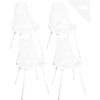 KAYELLES Lot De 4 Chaises De Cuisine Nid D’abeille OTA (Blanc)