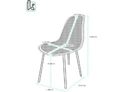 KAYELLES Lot De 4 Chaises De Cuisine Nid D’abeille OTA (Blanc) -Mobilier De Restaurant chaise 9235201