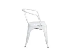 LUCY - Lot De 4 Chaises Métalliques Blanches -Mobilier De Restaurant chaise 9239663