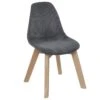 Chaise Pour Enfant En Velours Gris Côtelé H 56 Cm