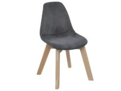 Mobilier De Restaurant 21 Chaise Pour Enfant En Velours Gris Côtelé H 56 Cm