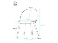 Lot De 2 Chaises Cocktail Velours GIZA (gris) -Mobilier De Restaurant chaise 9240797