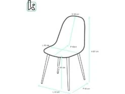 Lot De 4 Chaises Design Tissu Rembourrées NOVA (bleu) 9 Lot De 4 Chaises Design Tissu Rembourrées NOVA (bleu) -Mobilier De Restaurant chaise 9241645