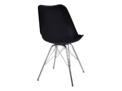 HAGA - Lot De 6 Chaises Noires Avec Piétement Chromé -Mobilier De Restaurant chaise 9243537