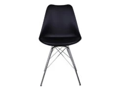 HAGA - Lot De 6 Chaises Noires Avec Piétement Chromé -Mobilier De Restaurant chaise 9243539