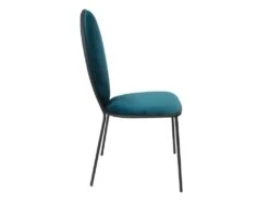 CLOVIS - Lot De 2 Chaises Effet Velours Bleues -Mobilier De Restaurant chaise 9243717