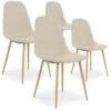 Lot De 4 Chaises Scandinaves Bali Tissu Beige