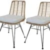 LOT 2 Chaises En Rotin Naturel - KANDY