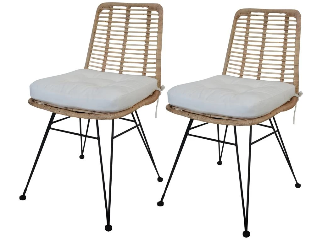 LOT 2 Chaises En Rotin Naturel - KANDY 1 LOT 2 Chaises En Rotin Naturel - KANDY