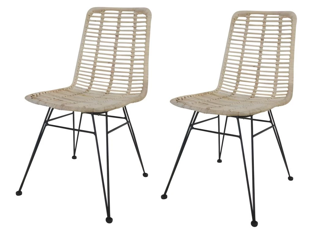LOT 2 Chaises En Rotin Naturel - KANDY 2 LOT 2 Chaises En Rotin Naturel - KANDY – Image 2