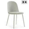 Lot De 4 Chaises Kana Vert, Pieds En Métal Et Assise Rembourrée
