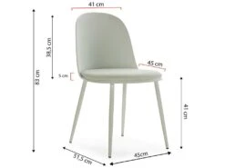Lot De 4 Chaises Kana Vert, Pieds En Métal Et Assise Rembourrée -Mobilier De Restaurant chaise 9244547