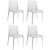 Lot 4 Chaises Ajourées Empilables Transparentes - GRUYER