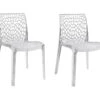 Lot 2 Chaises Ajourées Empilables Transparentes - GRUYER