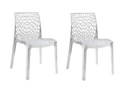 Lot 2 Chaises Ajourées Empilables Transparentes - GRUYER