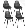 KAYELLES Lot De 4 Chaises De Cuisine Nid D’abeille OTA (Noir)