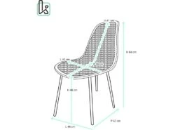 KAYELLES Lot De 4 Chaises De Cuisine Nid D’abeille OTA (Noir) -Mobilier De Restaurant chaise 9245593