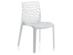 Lot 6 Chaises Ajourées Empilables Blanches - GRUYER -Mobilier De Restaurant chaise 9245601