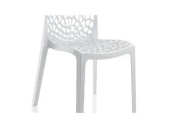 Lot 4 Chaises Ajourées Empilables Blanches - GRUYER -Mobilier De Restaurant chaise 9245609