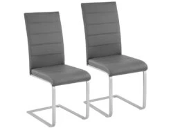 Lot De 2 Chaises De Salle à Manger Salon Cuisine Design Gris 1908015