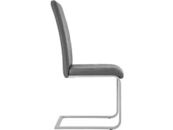 Lot De 4 Chaises Pieds Acier Siège De Salon Cuisine Salle à Manger Design Carré élégant Gris 08_0000574 -Mobilier De Restaurant chaise 9245785