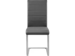 Lot De 4 Chaises Pieds Acier Siège De Salon Cuisine Salle à Manger Design Carré élégant Gris 08_0000574 -Mobilier De Restaurant chaise 9245789