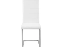 Lot De 8 Chaises Pieds Acier Siège De Salon Cuisine Salle à Manger Design Carré élégant Blanc 08_0000091 -Mobilier De Restaurant chaise 9245809