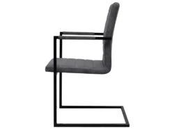 Lot De Deux Chaises De Salle à Manger 2 Pcs Cantilever Gris 1902103/2 -Mobilier De Restaurant chaise 9245899