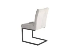 Chaise En Velours Gris Clair Et Pieds Design Métal Noir - VIVI -Mobilier De Restaurant chaise 9245973