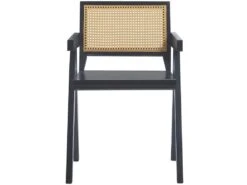 Fauteuil De Table En Bois Et Cannage Noir -Mobilier De Restaurant chaise 9247107