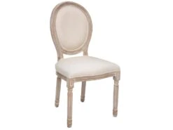 Lot De 2 Chaises Coloris Beige Lin - Longueur 49 X Profondeur 56 X Hauteur 96 Cm -Mobilier De Restaurant chaise 9247333