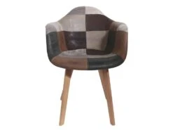 MELO - Lot De 6 Fauteuils Scandinaves Aspect Vieux Cuir -Mobilier De Restaurant chaise 9248937