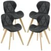 Lot De 4 Chaises Älmhult Simili 81 X 57 X 49 Cm Noir [en.casa]