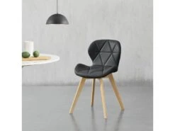Lot De 4 Chaises Älmhult Simili 81 X 57 X 49 Cm Noir [en.casa] -Mobilier De Restaurant chaise 9249369