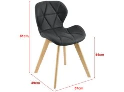 Lot De 4 Chaises Älmhult Simili 81 X 57 X 49 Cm Noir [en.casa] -Mobilier De Restaurant chaise 9249373