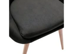 CANCUN - Chaise Scandinave Tissu Gris Anthracite Pieds Métal Effet Bois (x2) -Mobilier De Restaurant chaise 9249381