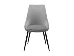 Lot De 2 Chaises En Velours Gris Et Piètement En Métal Noir - JAZZY -Mobilier De Restaurant chaise 9249485