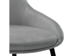 Lot De 2 Chaises En Velours Gris Et Piètement En Métal Noir - JAZZY -Mobilier De Restaurant chaise 9249489