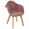 Chaise à Accoudoirs Pour Enfant En Velours Rose Côtelé H 56 Cm