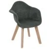 Chaise à Accoudoirs Pour Enfant En Velours Vert Kaki Côtelé H 56 Cm