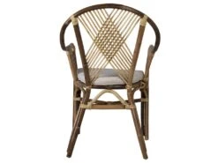 Fauteuil En Rotin Marron Et Polyester Beige 7 Fauteuil En Rotin Marron Et Polyester Beige -Mobilier De Restaurant chaise 9251895